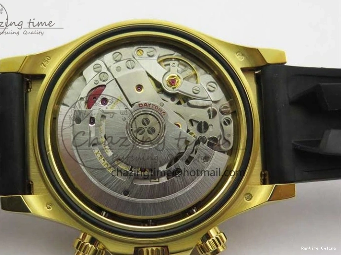 0412 Daytona 116518 Noob 1:1 Best Edition YG Plated 904L SS Case Goid Diamonds Dial on Black Rubber Strap SA4130 V4 (Free Extra Strap) Versatile 2587